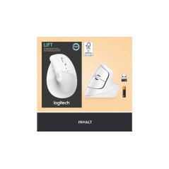 Logitech Lift Vertical Ergonomic Mouse - Optisk Trådløs Hvid for Optimal Komfort og Præcision
